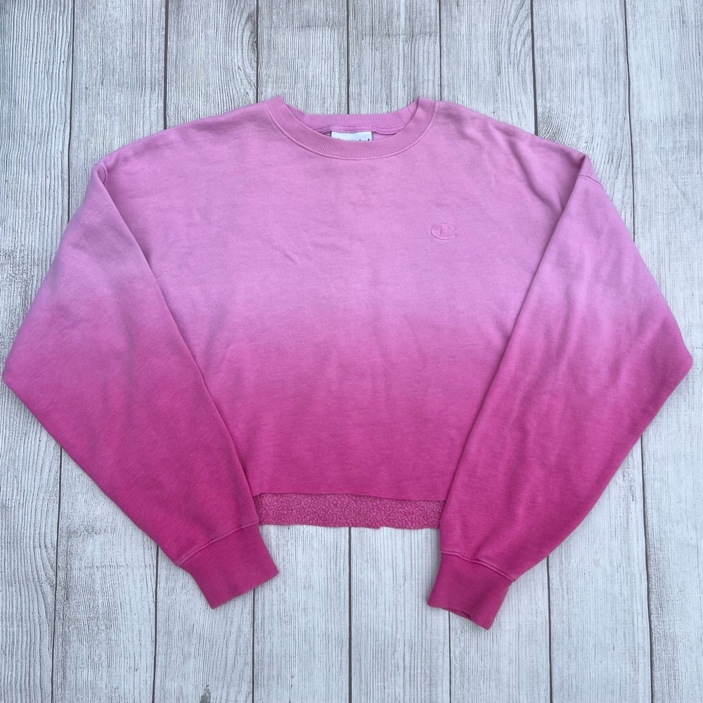 Champion Pink Ombré Cropped Sweater